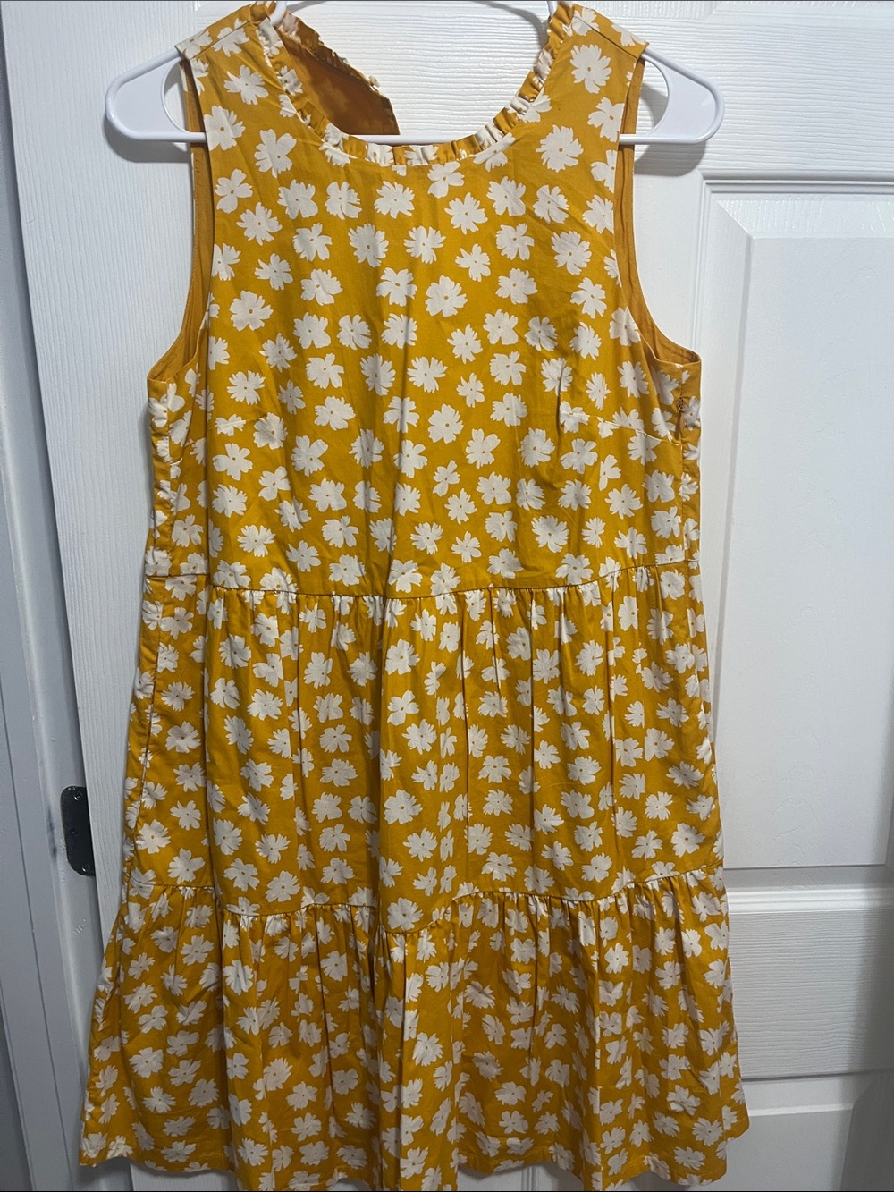 J. Crew Yellow Floral Tiered Sundress